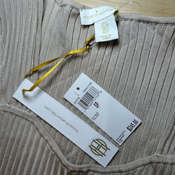 House of Harlow 1960 Two Piece Ribbed Rayon Nude Set Size S - Picture 5 of 8